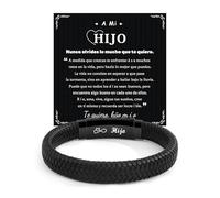 CheersLife Pulsera para Hijo Regalo para Hijo Regalo de Cumpleaños Niño Pulsera de Cuero De Hijos De Mamá Papá Padres, Número 15 16 17 18 19 20 21 Cumpleaños Niños Adolescentes Regalos para Graduacion