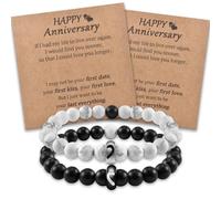 CheersLife Pulsera Pareja Regalos Originales para Parejas Regalo de Relación a Distancia para Mujeres Hombres Amigos Novio Novia 2PCS