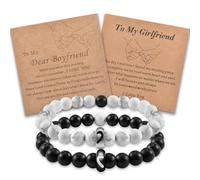 CheersLife Pulsera Pareja Regalos Originales para Parejas Regalo de Relación a Distancia para Mujeres Hombres Amigos Novio y Novia 2PCS