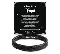 CheersLife Regalo Dia del Padre Original Pulsera Papa, Regalo Papa Cumpleaños, Pulsera Hombre Cuero Te Quiero Papá Ideas Regalos Originales para Hombre para Papá 40 50 60 70 Cumpleaños Ajustable