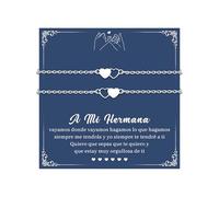 CheersLife Regalo Hermana Cumpleaños Regalo para mi Hermana - 2 Pulsera Hermanas Regalos Mejor Amiga - Pulsera Corazón Regalos Original Navidad y San Valentín