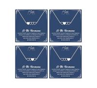 CheersLife Regalo Hermana Cumpleaños Regalo para mi Hermana - 4 Collar Hermanas Regalos Mejor Amiga - Collar Corazón Regalos Original Navidad y San Valentín