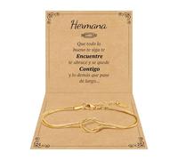 CheersLife Regalo Hermana Cumpleaños Regalo para mi Hermana Pulsera Oro Regalos para Hermanas Originales Regalos Navidad Cumpleaños Hermanas Amigas