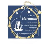 CheersLife Regalo para mi Hermana Pulsera Hermanas Regalos Navidad Pulseras de la Amistad Pulsera Trebol 4 Hojas Regalos Originales para Mujer Regalo Cumpleaños Hermana Mamá e Hija Amiga Tía Sobrina