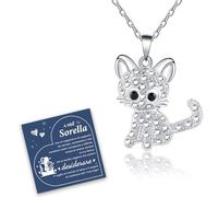 CheersLife Regalos de Hermana Collar de Gato Regalo Para Mi Hermana Hermanas Joyería Colgante Niña Collares de Mejores Amigas Regalos para Mujeres Amantes de Los Gatos Joyería Animal FR