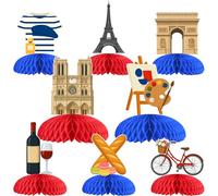 Cheerupp 8 piezas de centros de mesa románticos de Francia, decoración de mesa de París, torre Eiffel 3D, letreros de mesa para baby shower, suministros de fiesta de cumpleaños