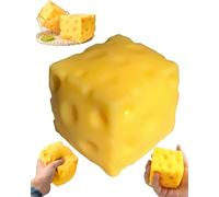 Cheese Block Squishy,Soft Novelty Party Favor,Yellow Rebounding Sensory Squishy Cheese Stress Ball,for Adults Teens Office Workers
