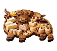 Cheese Board - Wooden Cow Shape Platter | Cheese Serving Board For Dinner Party, Holiday, Outdoor Picnic, Family Gathering, Bridal Shower, Birthday Celebration, Wine Tasting Entertaining