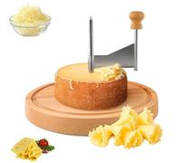 Cheese Curler Flower Maker Wheel Slicer, Cheeses Shaver for Home Wooden with Lid, Cheeses Shaver for Home Wooden, Multifunctional Cheese Slice Design Tools, for kitchen, Restaurants (No lid)