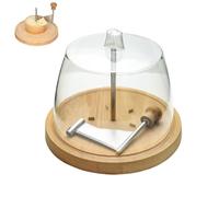 Cheese Curler Flower Maker Wheel Slicer, Handheld Rotary Cheese Curler Wood Base, Stainless Steel Cheeses Shaver & Cutter, Sharp Blade, for Home, Restaurants, Cafes, And Dessert Shops (With lid)