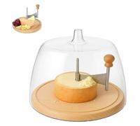 Cheese Curler Flower Maker Wheel Slicer with Lid, Stainless Steel Cheese Shaver & Cutter, Multifunctional Manual Rotating Cheeses Cutter(With cover)