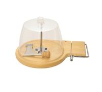 Cheese Curler Wheel - Stainless Steel Cheese Shaver with Wood Base, Multifunctional Slice Design Tools, For Cheeses Wheel and Chocolate Professional Kitchen Tool (C,With Cover)