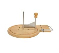 Cheese Curler Wheel - Stainless Steel Cheese Shaver with Wood Base, Multifunctional Slice Design Tools, For Cheeses Wheel and Chocolate Professional Kitchen Tool (D,Without Cover)