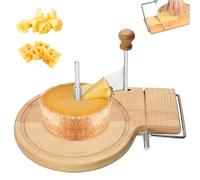 Cheese Curler Wheel with lid and cutting, Cheese Curler Flower Maker Wheel Slicer Sharp Blade - Revealing Its Rich Flavor, Wood Base (B)