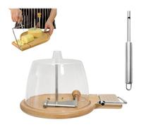 Cheese Curler Wheel with Lid & Handle, Stainless Steel Flower Maker Slicer, For Cheese Wheel Or Chocolate Chocolate (Upgraded Model, With Cover)