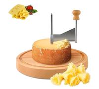 Cheese Curler Wheel, Wooden Cheese Flower Maker Wheel Slicer with Wood Base, Multifunctional Slice Design Tools, for Home, Restaurants, Cafes, And Dessert Shops (1PC)
