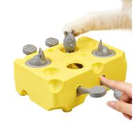 Cheese Funny Non Slip Puzzle Feeder Interactive Cat Treat Dispenser Toy - Fun Cat Toys for Indoor Kitten Puppy Dog Pet Enrichment Boredom Play Training Keep Them Busy, Mental Stimulation Food Hidden R