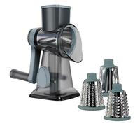 Cheese Grater - Manual Cheese Slicer | Hand Crank Cheeśe Grater | Multifunctional Vegetable Cutter For Potato Carrot & Garlic, 1-Pack Professional Food Grinder With 3 Blades For Home
