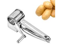 Cheese Grater,Stainless Steel Cheese Presser - 8.07 * 3.23 * 2.28 In Drum Grater For CheeseVegetables, With Crank Easy Filling Large Opening