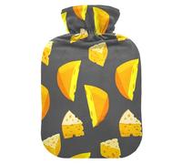 Cheese Pieces - Bolsa de agua caliente con funda de forro polar suave, bolsa de agua caliente para aliviar el dolor de cuello y hombros, terapias frías y calientes, talla L
