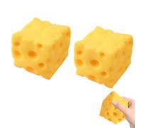 Cheese Squishy, 2 Piezas Unbreakable Giant Cheese Block Squishy Fidget Toy Stress Ball, Sensory Toy for Men Women Kids