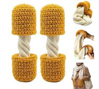 Cheese Stick Scarf,Winter Funny Cheese Pull Knit Scarves,Soft Long Scarf with Hand Pockets,Crochet Gift for Cheeses Lovers (2)