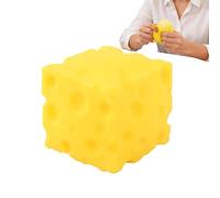 Cheese Stress Toy, Cheese Cube Fidget, Soft Novelty Rebound, Block Hand Trainer, for Kids Adults Students Workers Home School Office Party Favors 5x5cm/1.97x1.97 Inches