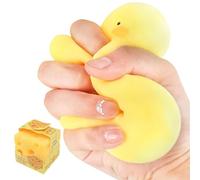 Cheese Stress Toy, Soft Squeeze Fidget Toy, Sensory Pinching Toys, Novelty Cheese Toys, for Kids Teens Adults Study Work Home School Office Travel Party 2.36x2.36 inches