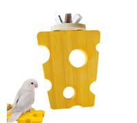 Cheese Wooden Bird Perch Stand for Cage, Natural Bird Perches for Budgie, Parakeet, Conure, Cockatiel, Claw Grinding for Bird Cage, Fun Bird Cage Accessories for Climbing and Playing