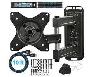 Cheetah ALAMB support mural TV pour téléviseurs de 12 à 24" jusqu'à VESA 100 et 18kgs, câble HDMI Twisted Veins 3m inclus