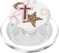 Cheetah Christian Cross Leopard Star Pink Low Y2K Girl PopSockets PopGrip para MagSafe