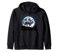 Cheetah Face Mujeres Cheetah Print Stuff Full Moon Cheetah Sudadera con Capucha