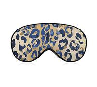 Cheetah Leopard Print Blue Sleep Masks Eye Cover Blackout con correa elástica ajustable Night Blindfold para Mujeres Hombres Yoga Travel Nap