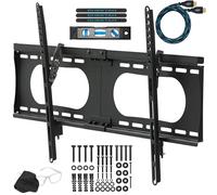 'Cheetah Mounts APTMMB Flush Thin inclinable (1,5 "en perfil) soporte de pared, para pantalla plana de 32" a 65 LED, LCD, TV, hasta Vesa 684 x 400 y kg 75 (165 libras). Incluye un Twisted Veins 10 pies trenzado Cable HDMI y 6, "3 eje magnético nivel de burbuja