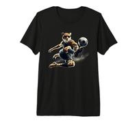 Cheetah Power Soccer Movimientos rápidos y Arte Deportivo dinámico Camiseta Premium