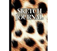Cheetah Print Sketch Journal Notebook: Plain And Lined Paper Combo For Kids, Boys And Girls Who Like To Sketch And Write (Hardcover)