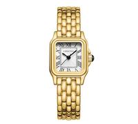 CHEETAH Reloj Analógico de Cuarzo Pequeño ara Mujer con Pulsera Vintage, Caja Rectangular, Esfera Romana, Reloj de Pulsera Digital Resistente al Agua para Mujeres y Niñas - Oro Blanco