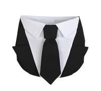 CheetahBoo Traje blanco y negro con cuello de corbata para perros, talla XS XXL, traje de esmoquin de agente espía, cosplay, Halloween, L