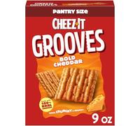 Cheez-It Grooves Galletas de queso, galletas crujientes, aperitivos para el almuerzo, queso cheddar atrevido, caja de 9 onzas (1 caja)