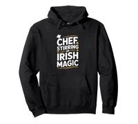Chef agitando el Día de San Patricio mágico irlandés Sudadera con Capucha