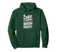 Chef agitando el Día de San Patricio mágico irlandés Sudadera con Capucha