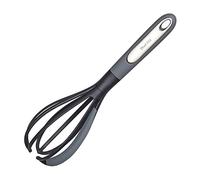 Chef Aid Batidor de cabeza de nailon con raspador de cuenco de silicona integrado, ideal para batir y mezclar dentro de la sartén sin arañazos, mango de agarre cómodo, sin BPA y apto para lavavajillas