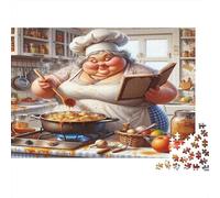 Chef Alegre cocinando Puzzle 1000 Piezas Papel Reciclado para Adultos Puzzle para Adultos Juego difícil y desafiante Actividad Divertida para casa Excelente Idea de Regalo 70x50cm/1000pcs