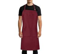 Chef Apron - Adjustable Bib with Pockets, Waterproof Oil-Resistant Kitchen Aprons, Unisex Work Apron | Cooking Baking BBQ Aprons for Chef, Home Kitchen, Grill, Garden, Workshop, Server