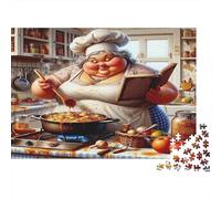 Chef Cooking Book 100% Recycled Cardboard Chef Granny Cooking 1000Pc Adult Jigsaws For Adults & Kids Brainteasing 38x26cm/1000pcs