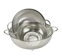 Chef Craft Quick Drain Microperforated Colander 15 Quart 25 Quart and 5 Quart 3 Piece Set Stainless Steel