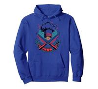 Chef de Estrellas Sudadera con Capucha, Unisex para Adultos, Azul Real, L