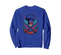 Chef de Estrellas Sudadera, Unisex para Adultos, Azul Real, XL