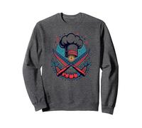 Chef de Estrellas Sudadera, Unisex para Adultos, Jaspeado Oscuro, XXL