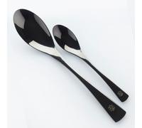 Chef Frank Haasnoot Cucharas Servir Negras | 2 Cucharas Quenelle | Utensilios Chef Herramientas Culinarias | Set Cucharas Rocher Grande y Pequeña para Quenefas